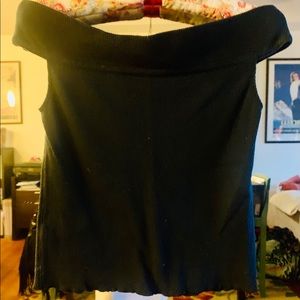 Rag & Bone - Off the shoulder black cotton shirt